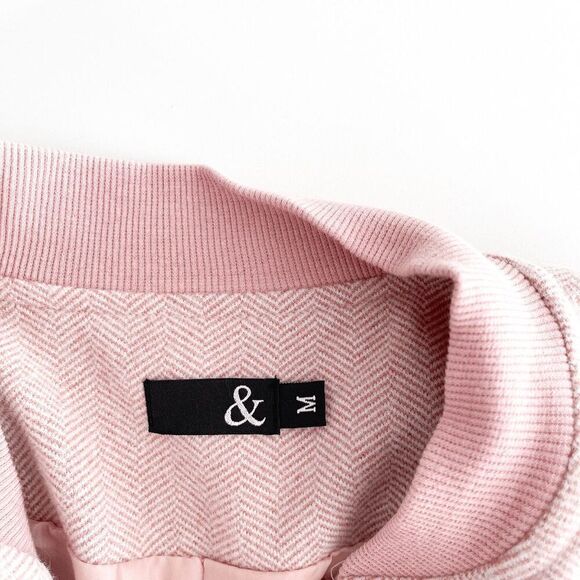 Ampersand Womens Bomber Jacket Light Pink Size Medium - Picture 4 of 9